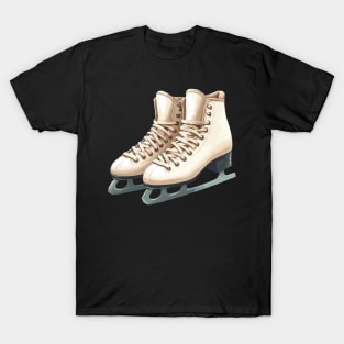 Cream Ice Skating Boots T-Shirt